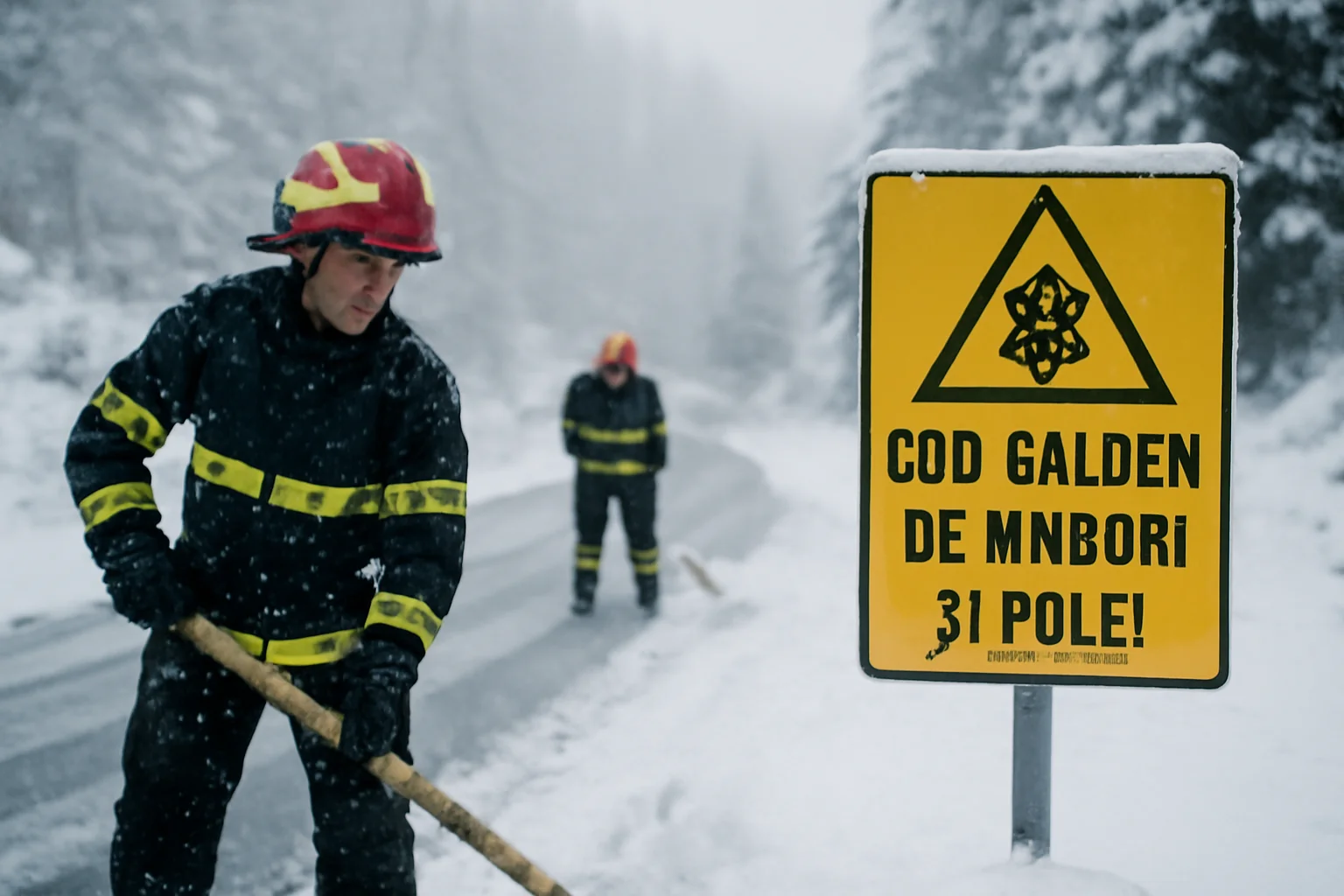 Cod galben de ninsori și polei în Oradea și județul Bihor, cu intervenții ale pompierilor în zona montană