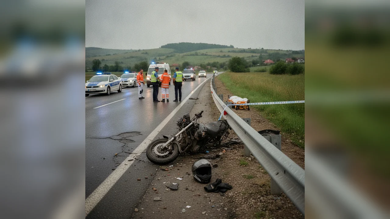 Motociclist de 23 de ani, decedat pe DN 76 la Răbăgani, Bihor