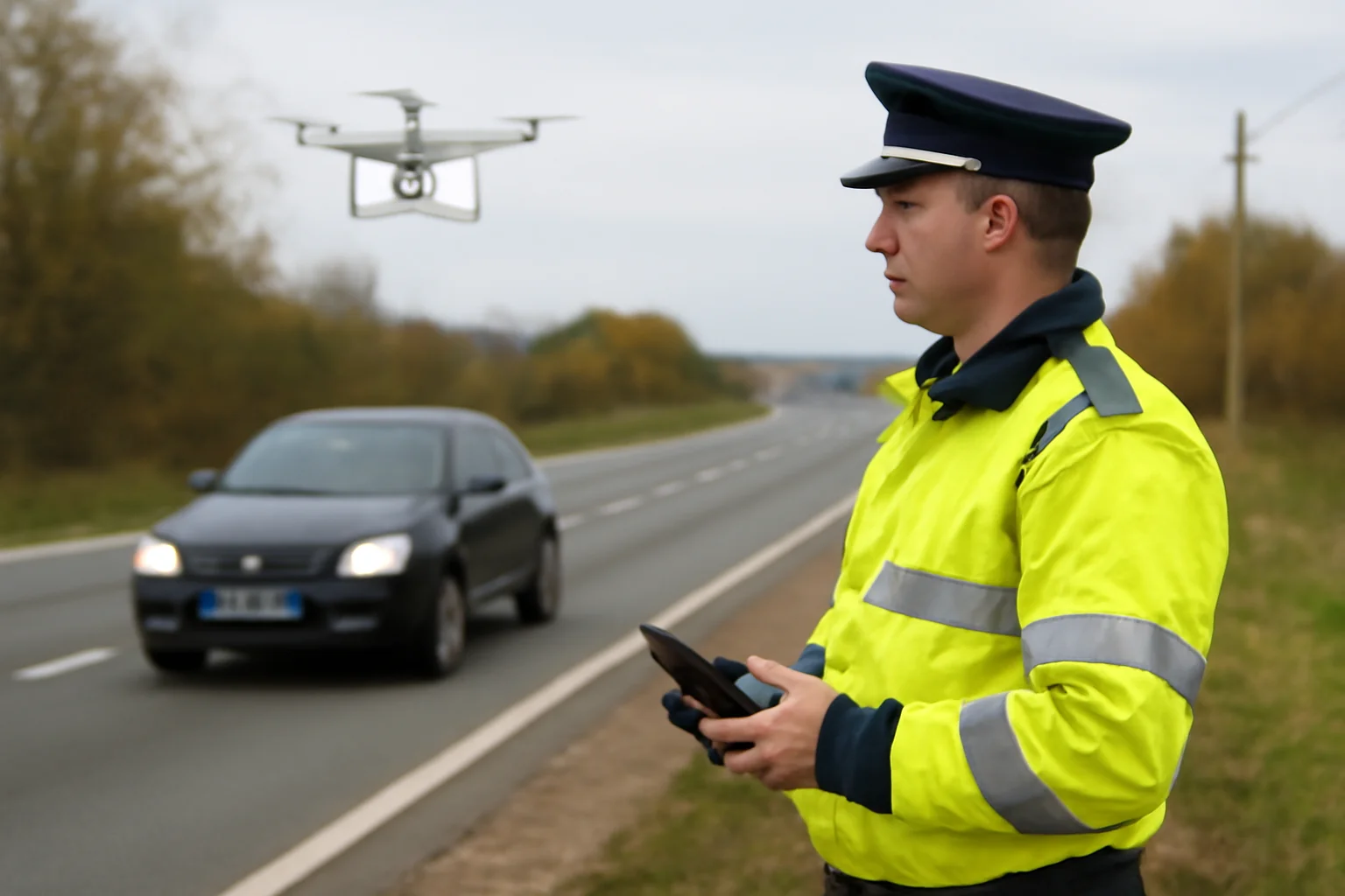 Șoferi sancționați în Oradea și pe șoselele din Bihor cu sprijinul unei drone în cadrul acțiunii ROADPOL Speed