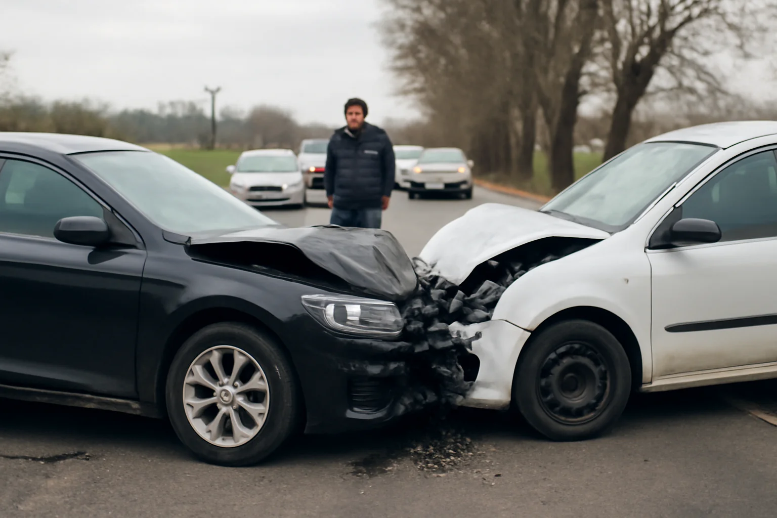 Trafic blocat temporar pe DN 76B Oradea–Băile Felix după un accident cu două autoturisme