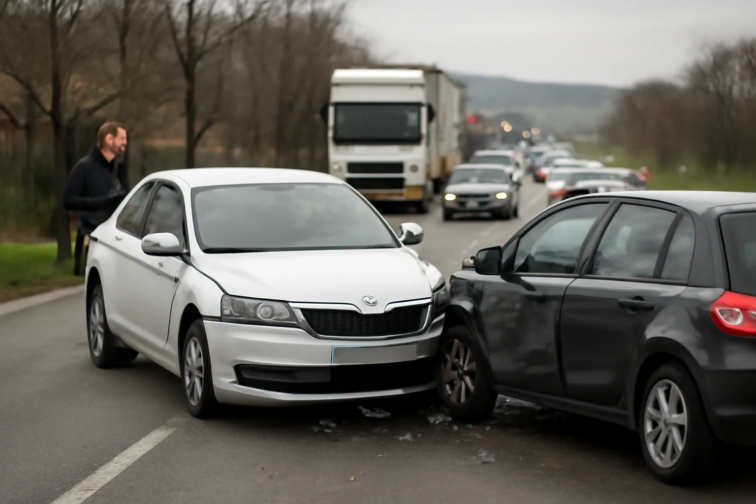 Trafic rutier întrerupt pe DN1 Oradea–Huedin, în zona Gheghie, după un accident cu două autoturisme